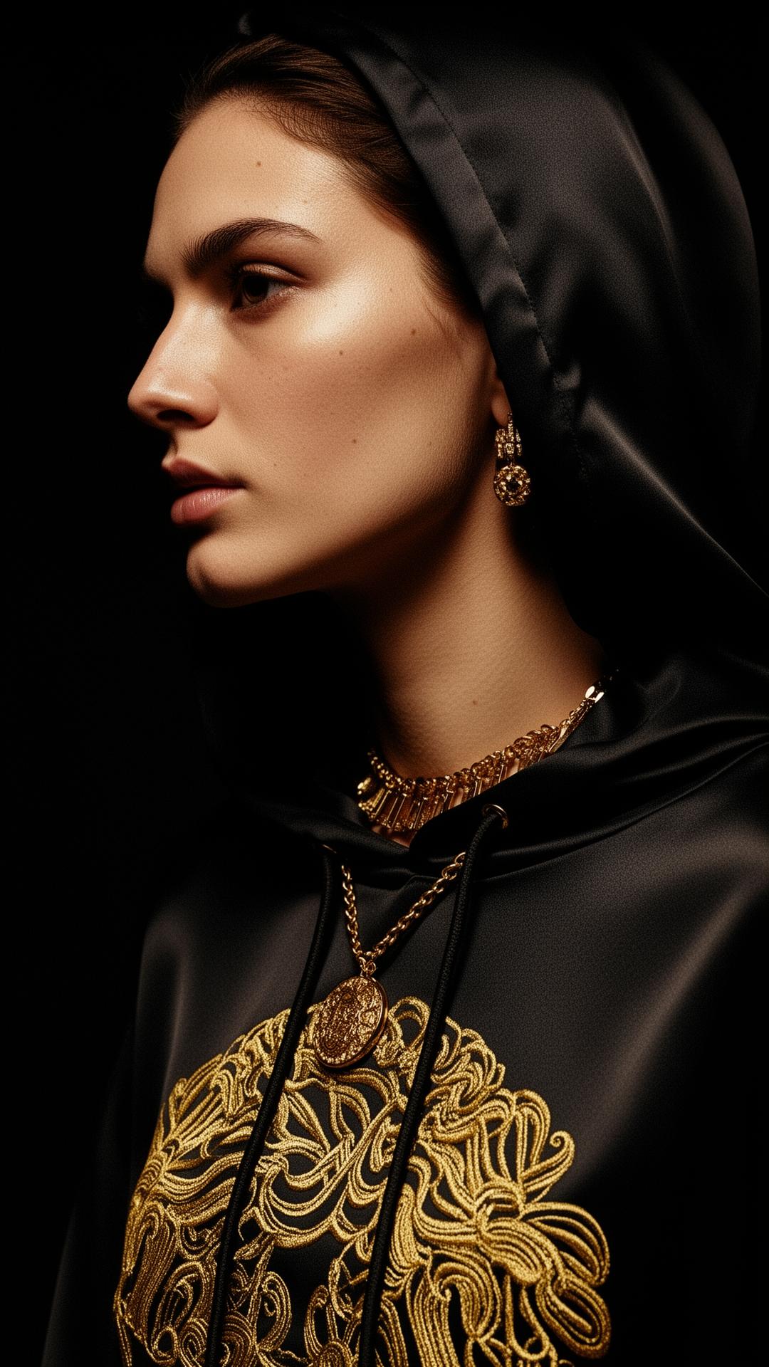 SAPA gold crest hoodie campaign portrait